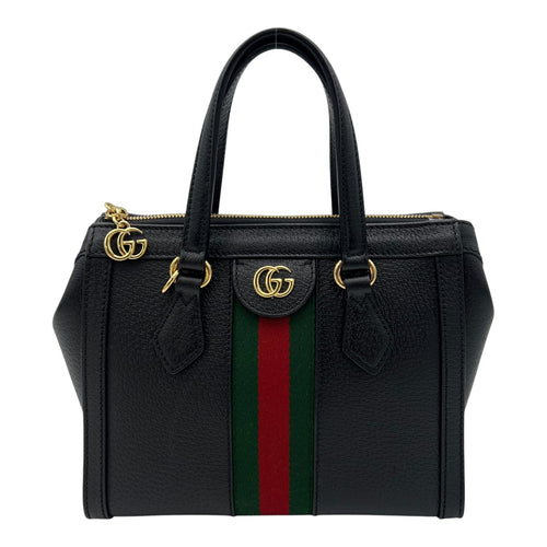 Gucci Ophidia Top Handle Bag Black in Calfskin, Gold hardware_1