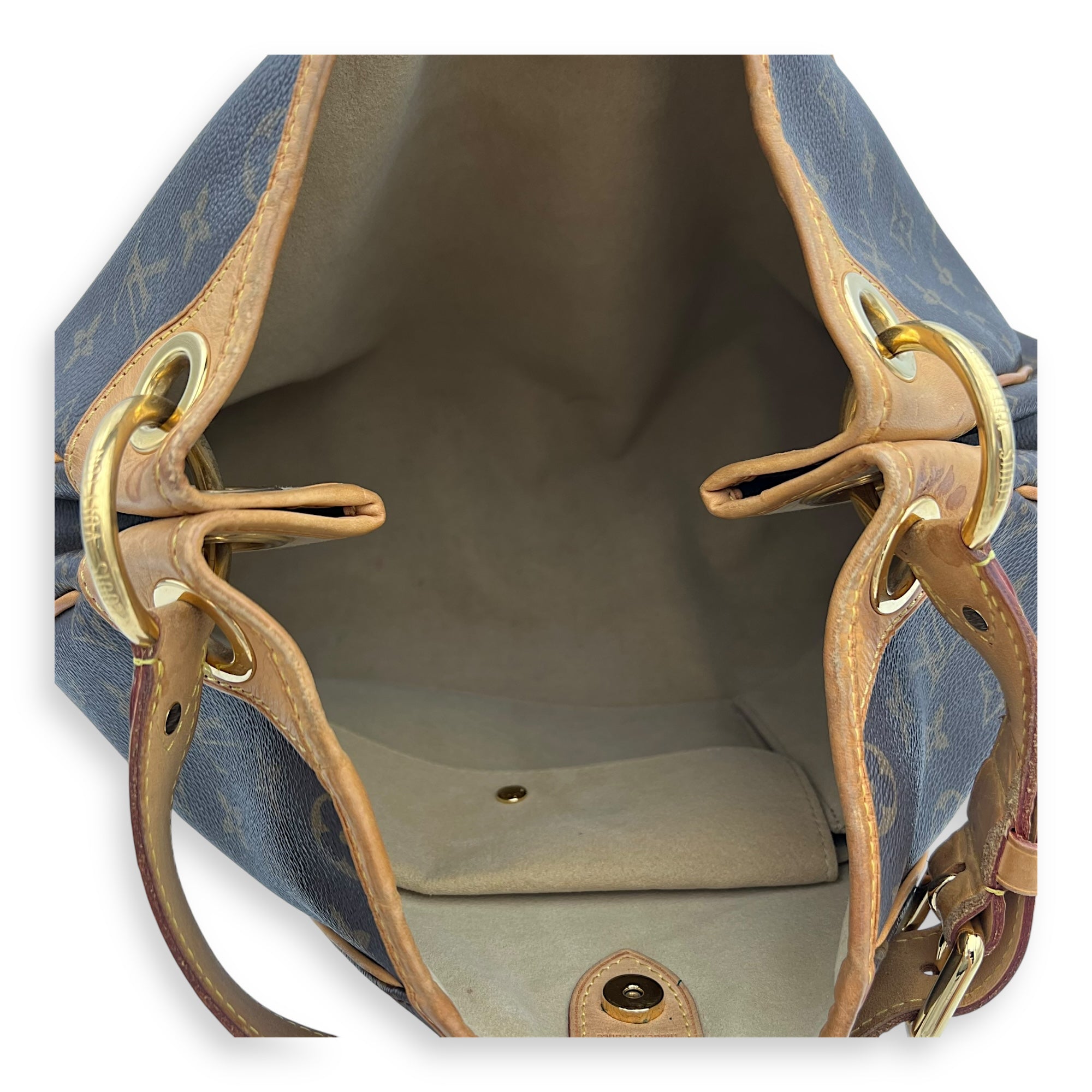 Louis Vuitton Galleria Top Handle Bag MM Brown in Monogram Coated Canvas, Gold hardware_6