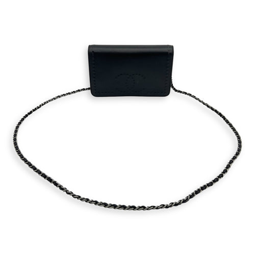 Chanel CC Black Wallet On Chain in Lambskin, Silver hardware_17