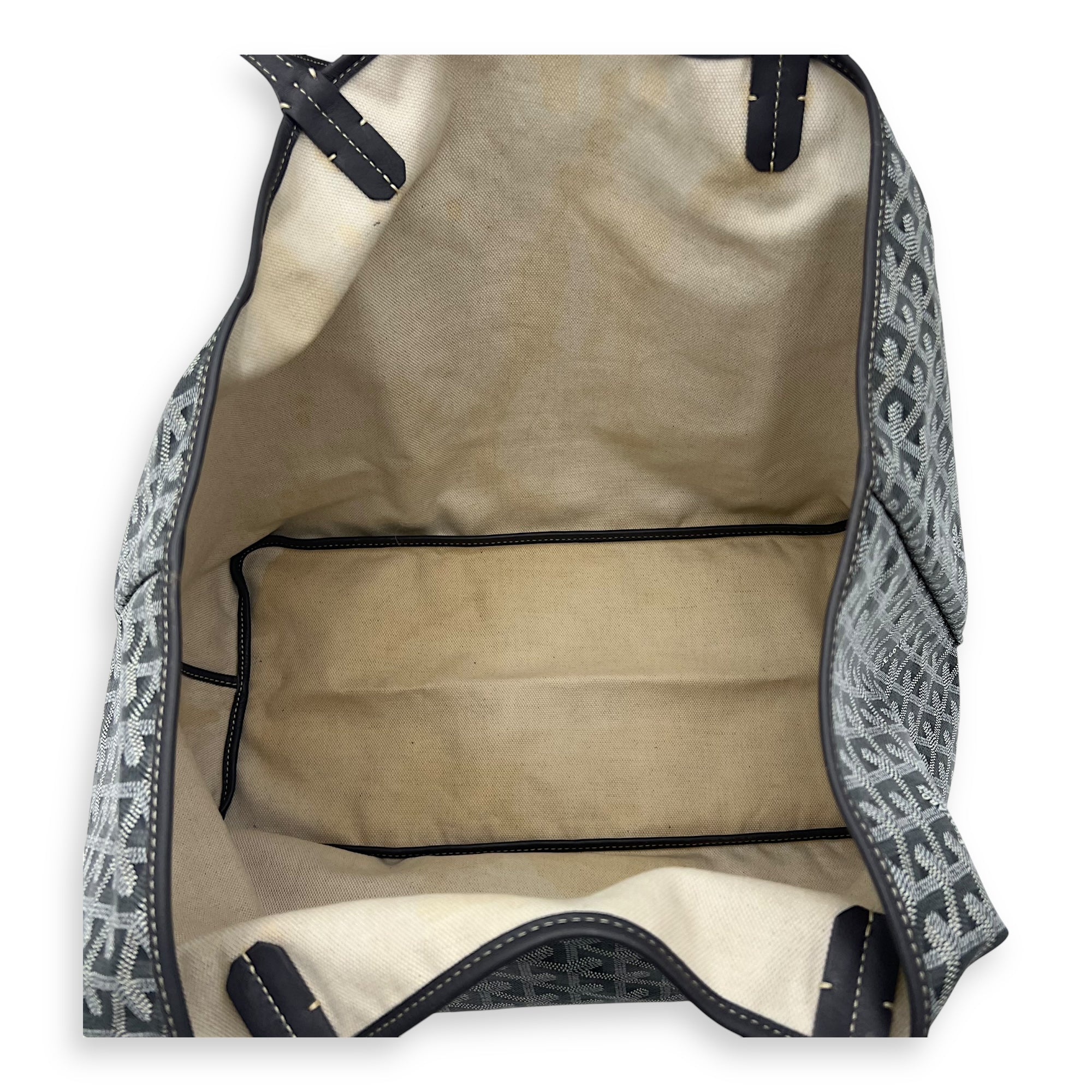 Goyard Saint Louis GM Grey Tote Bag in Coated Canvas, Silver hardware_6