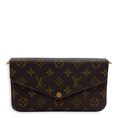 Louis Vuitton Felicie Wallet On Chain Brown in Monogram Coated Canvas, Gold hardware_1