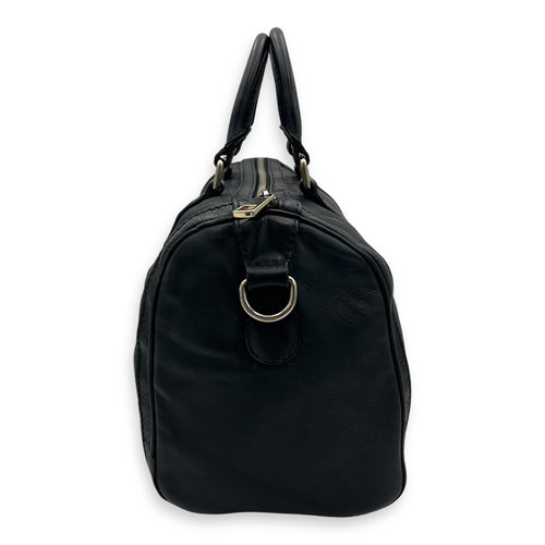 Boston Top Handle Bag Black in Calfskin, Light Gold hardware