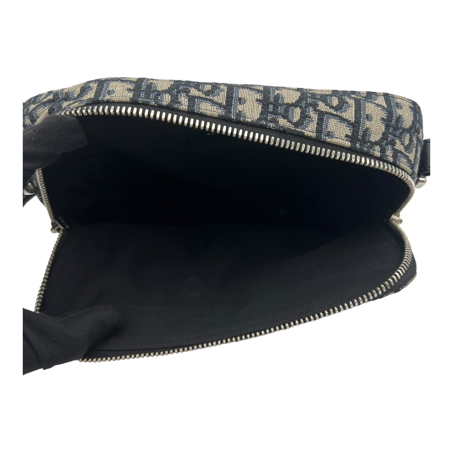 Christian Dior Safari Crossbody Bag Blue in Canvas, Silver hardware_6
