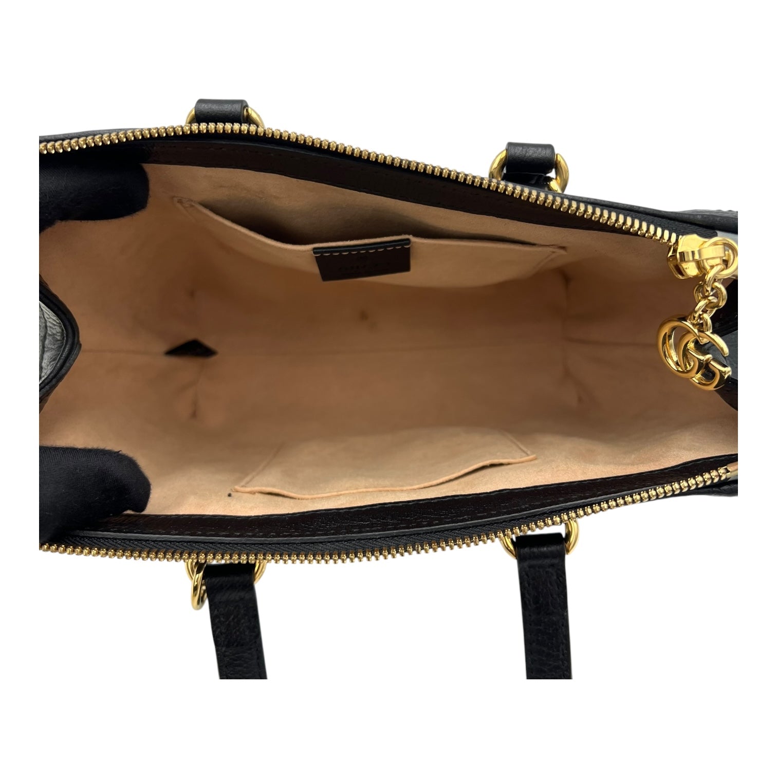 Gucci Ophidia Top Handle Bag Black in Calfskin, Gold hardware_5