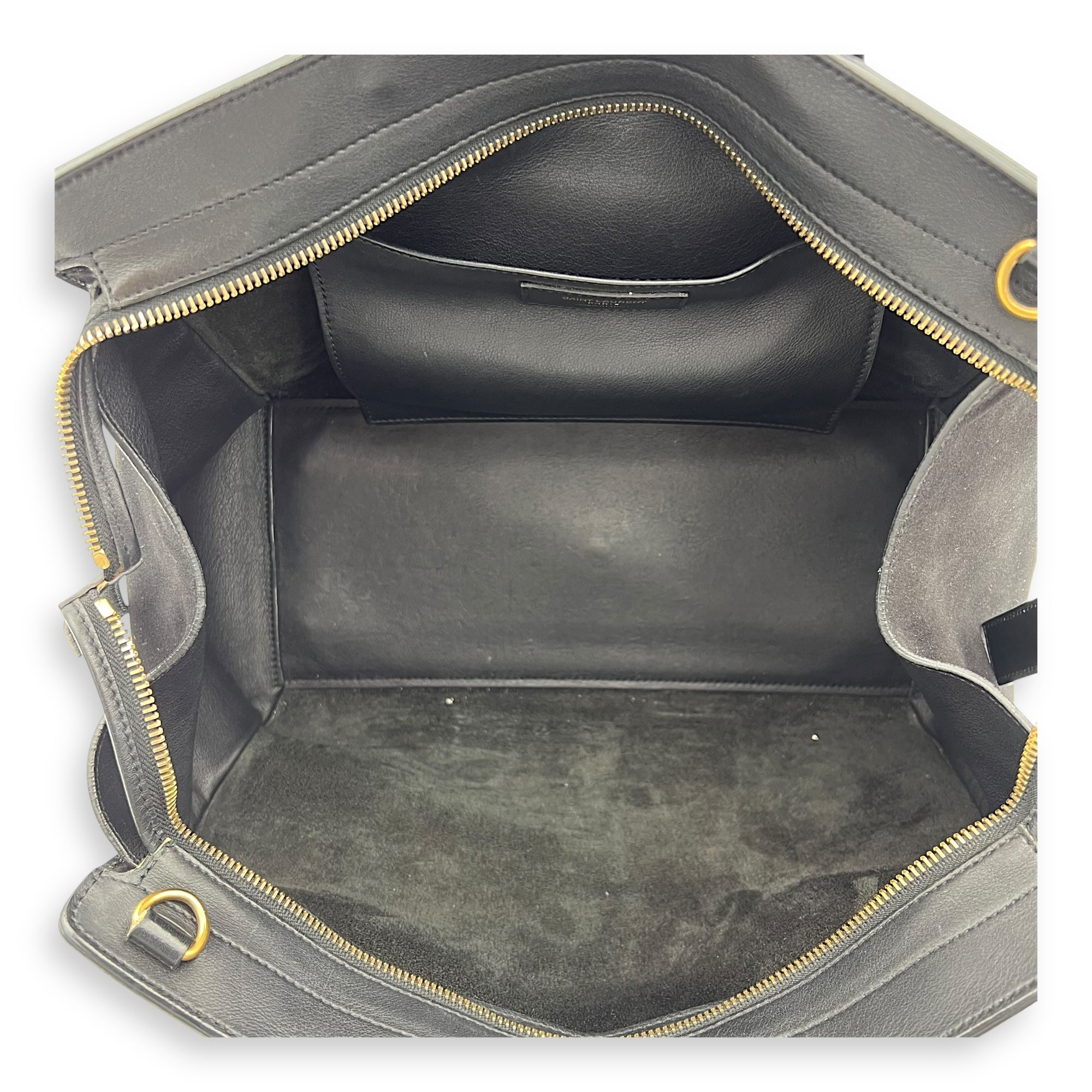 Saint Laurent Downtown Top Handle Bag Black in Calfskin, Gold hardware_6