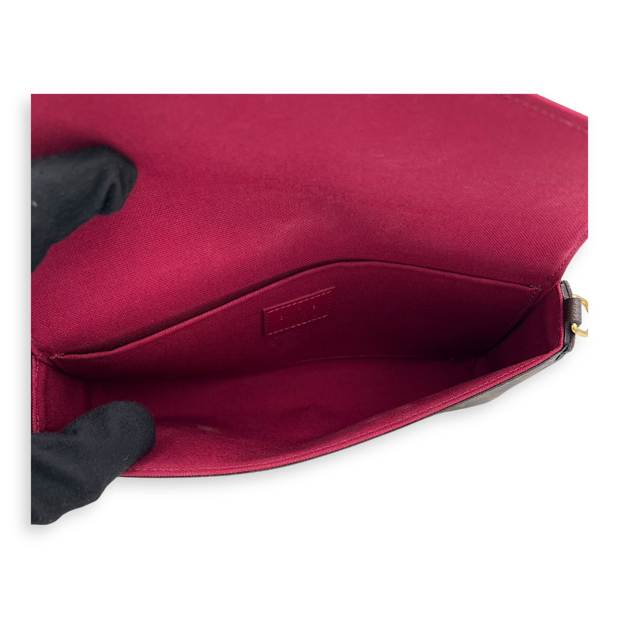 Louis Vuitton Felicie Wallet On Chain Brown in Monogram Coated Canvas, Gold hardware_6