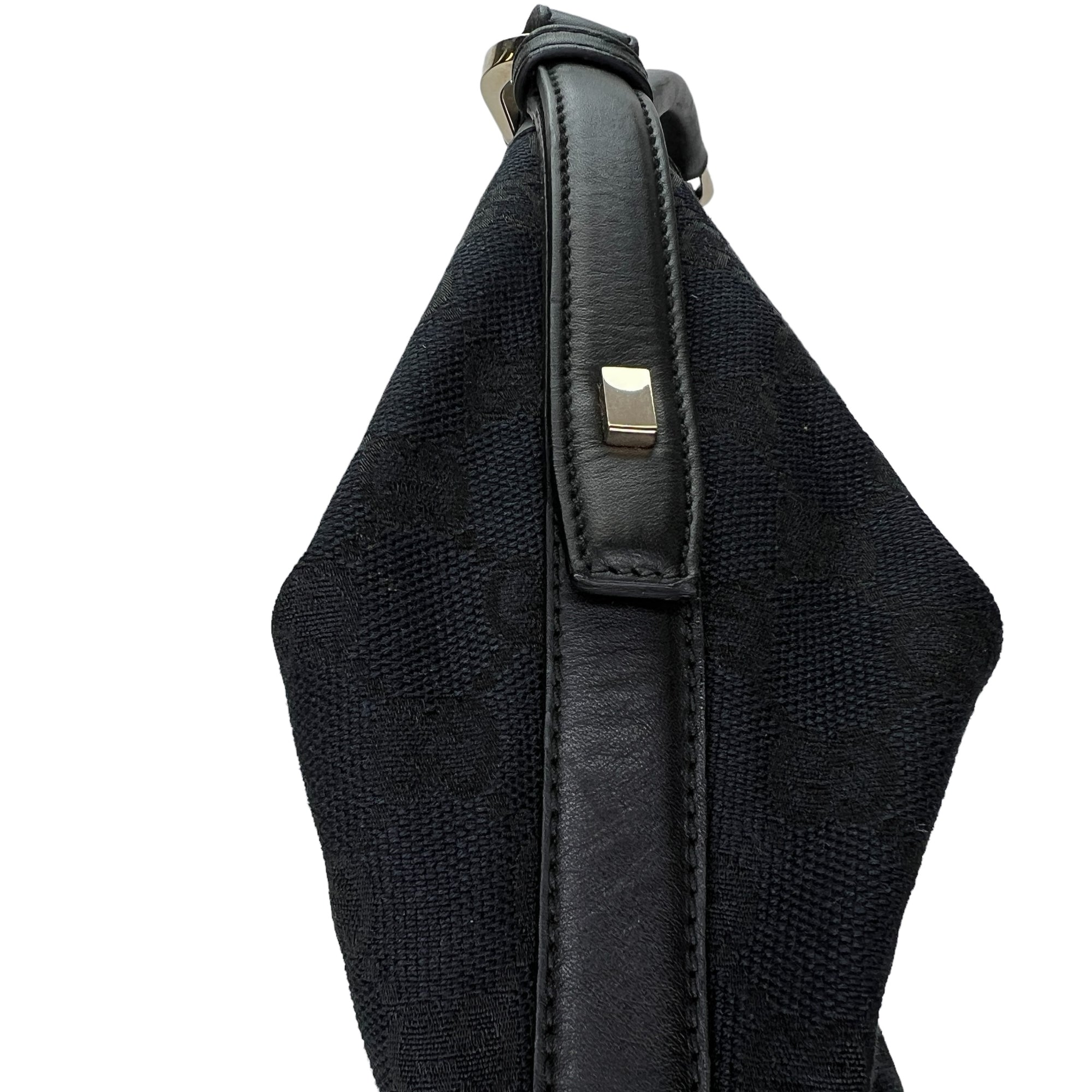 Hobo Navy Shoulder Bag in Canvas, Gold hardware