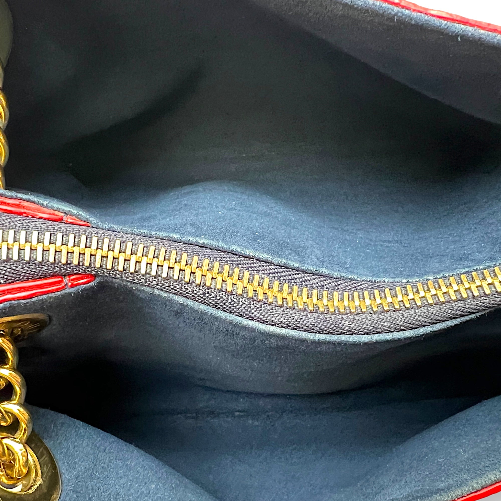 Surene BB Navy Shoulder Bag in Monogram Empreinte Leather, Gold hardware