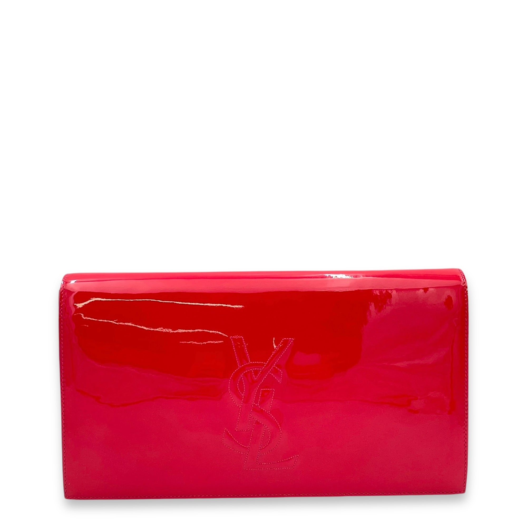 Belle De Jour Red Clutch in Patent Leather