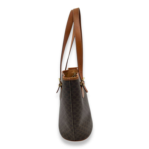 Celine Macadam Tote Bag Brown in Coated Canvas, Gold hardware_3