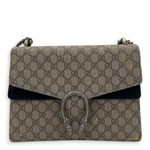 Gucci Dionysus Shoulder Bag Beige in Suede Leather, Silver hardware_1
