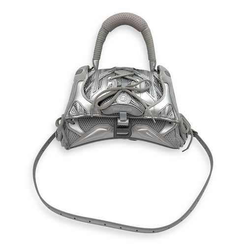 Balenciaga Sneakerhead Hourglass Grey Top Handle Bag in Canvas, Silver hardware_1