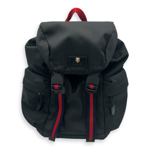 Gucci Techno Vintage Web Black Backpack in Canvas, Gold hardware_1