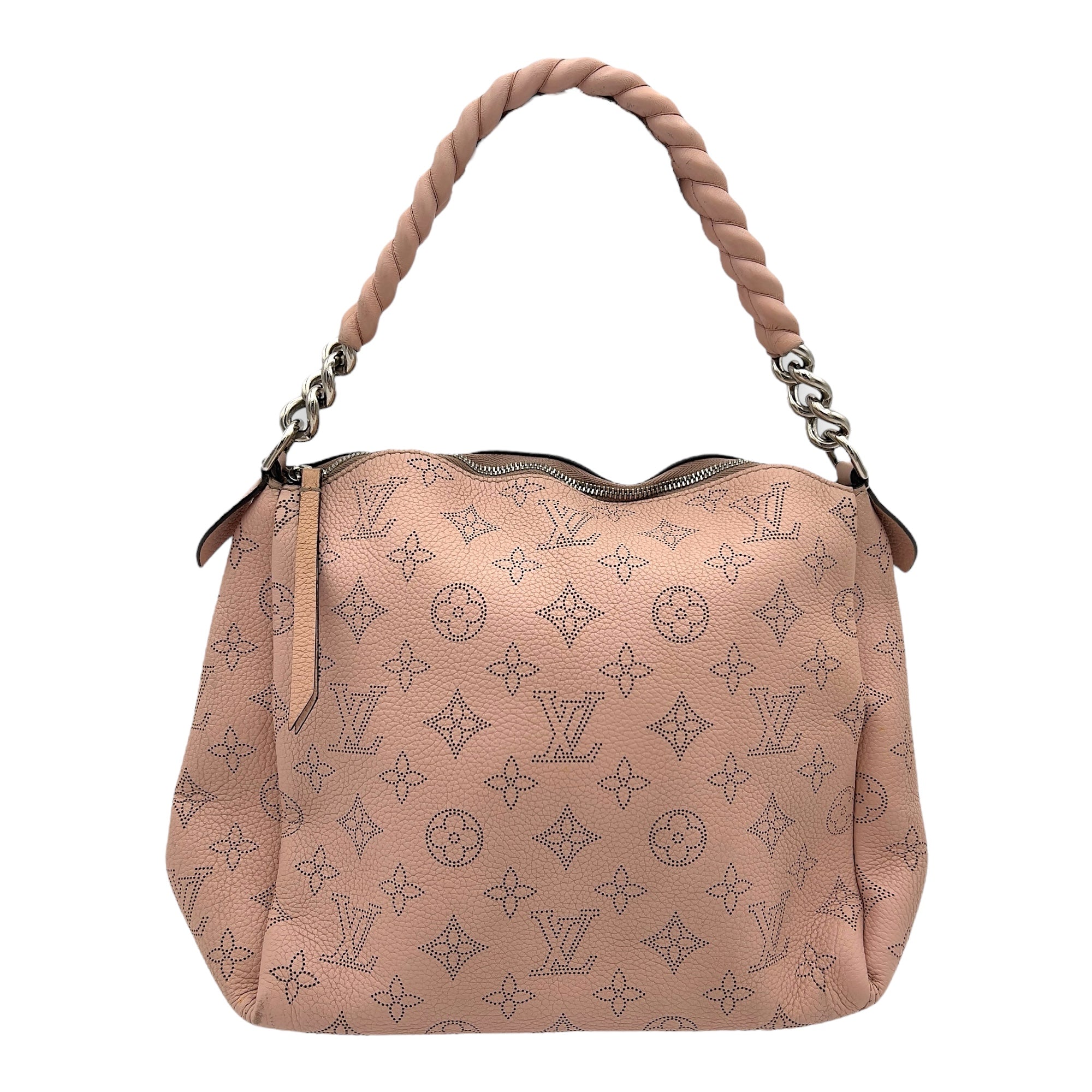 Louis Vuitton Babylone Top Handle Bag Pink in Mahina Leather, Silver hardware_1