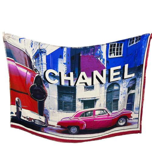 Chanel CC Car Printed Multi-colour Scarf in Silk_1