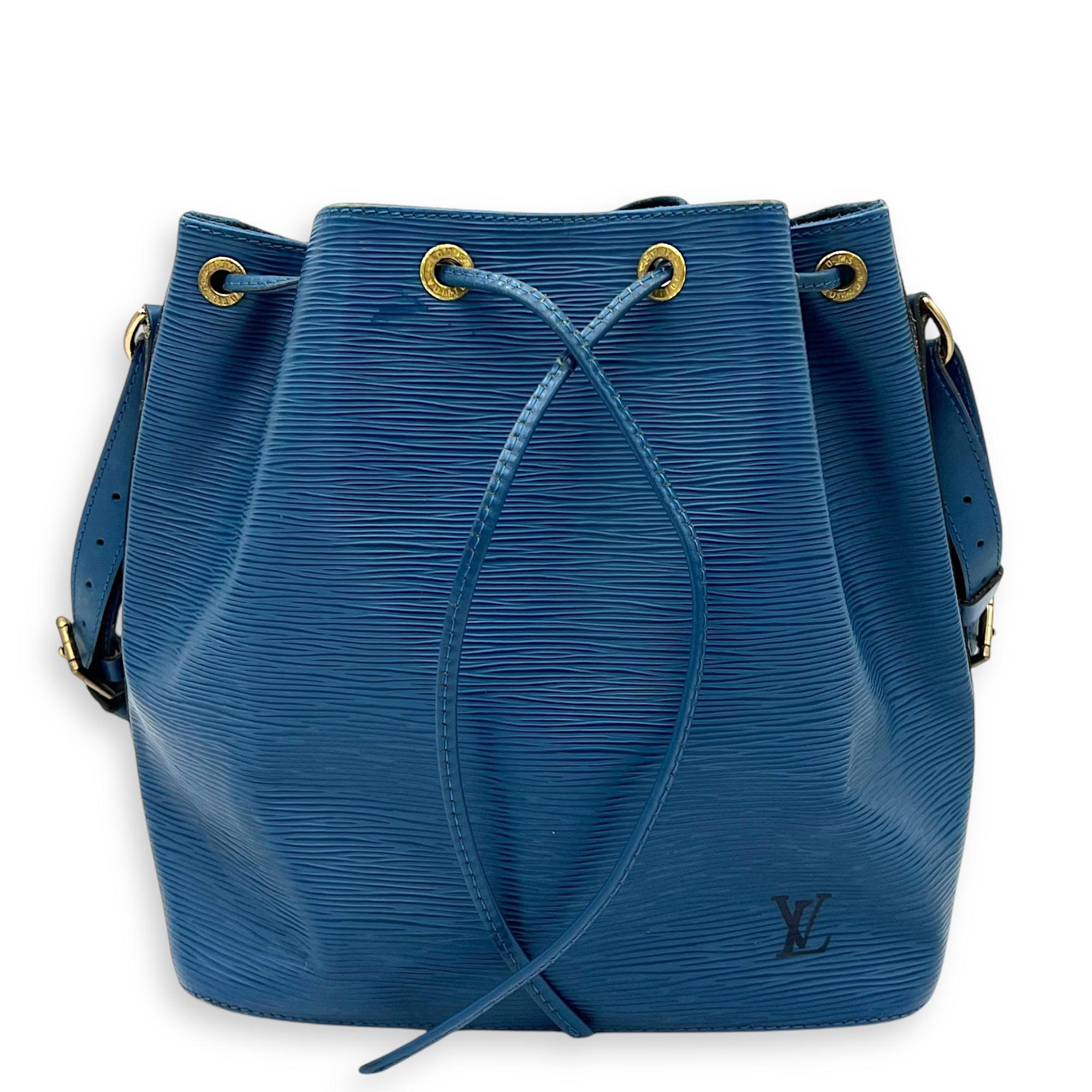 Louis Vuitton Noe Bucket Bag Blue in Epi Leather, Gold hardware_1