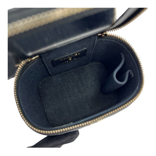 Chanel Vanity Crossbody Bag Black in Caviar Leather, Gold hardware_6