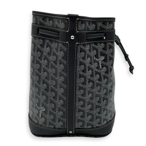 Goyard Petit Flot Crossbody Bag Grey in Coated Canvas, Silver hardware_4