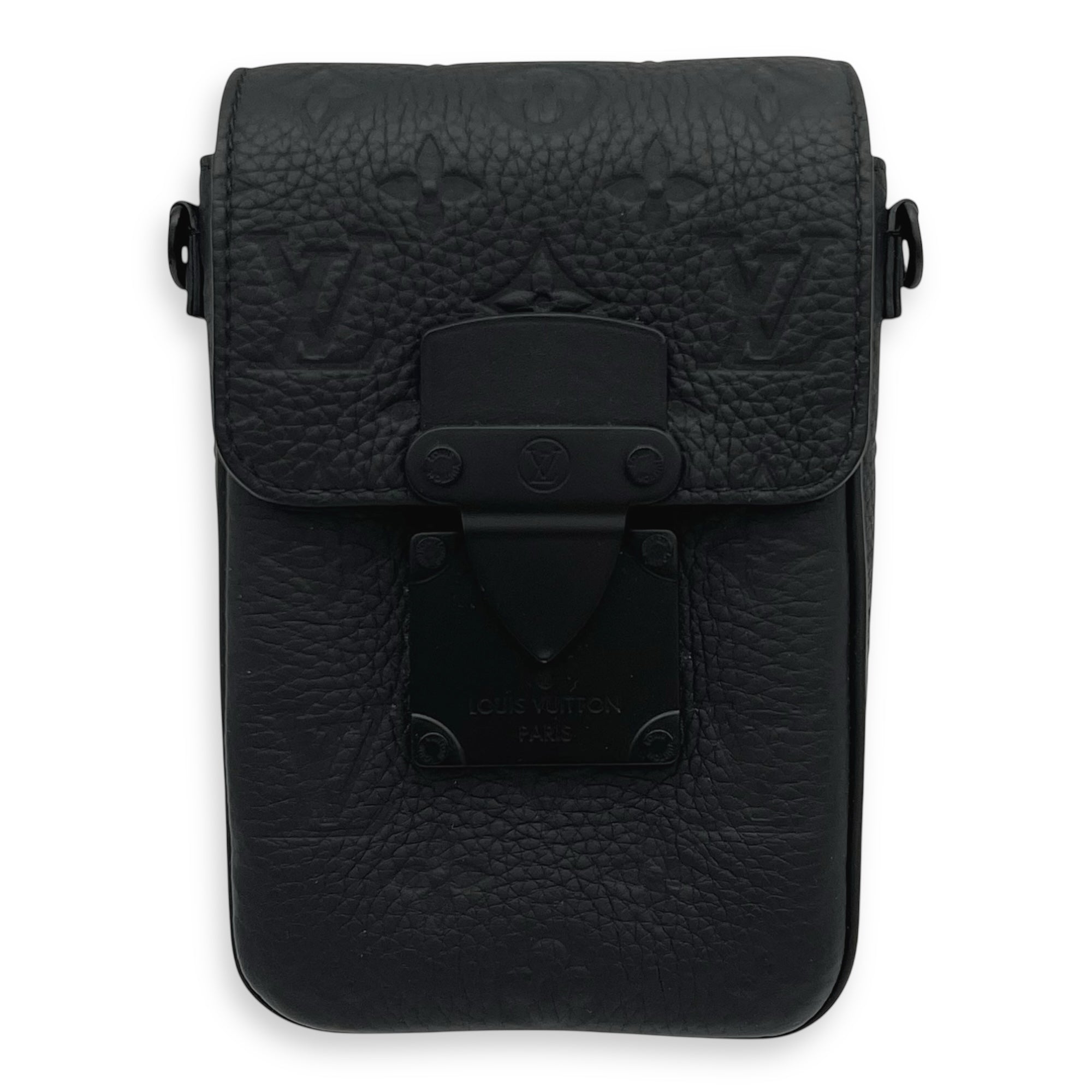 Louis Vuitton S-Lock Crossbody Bag Black in Taurillon Leather, Lacquered Metal hardware_1
