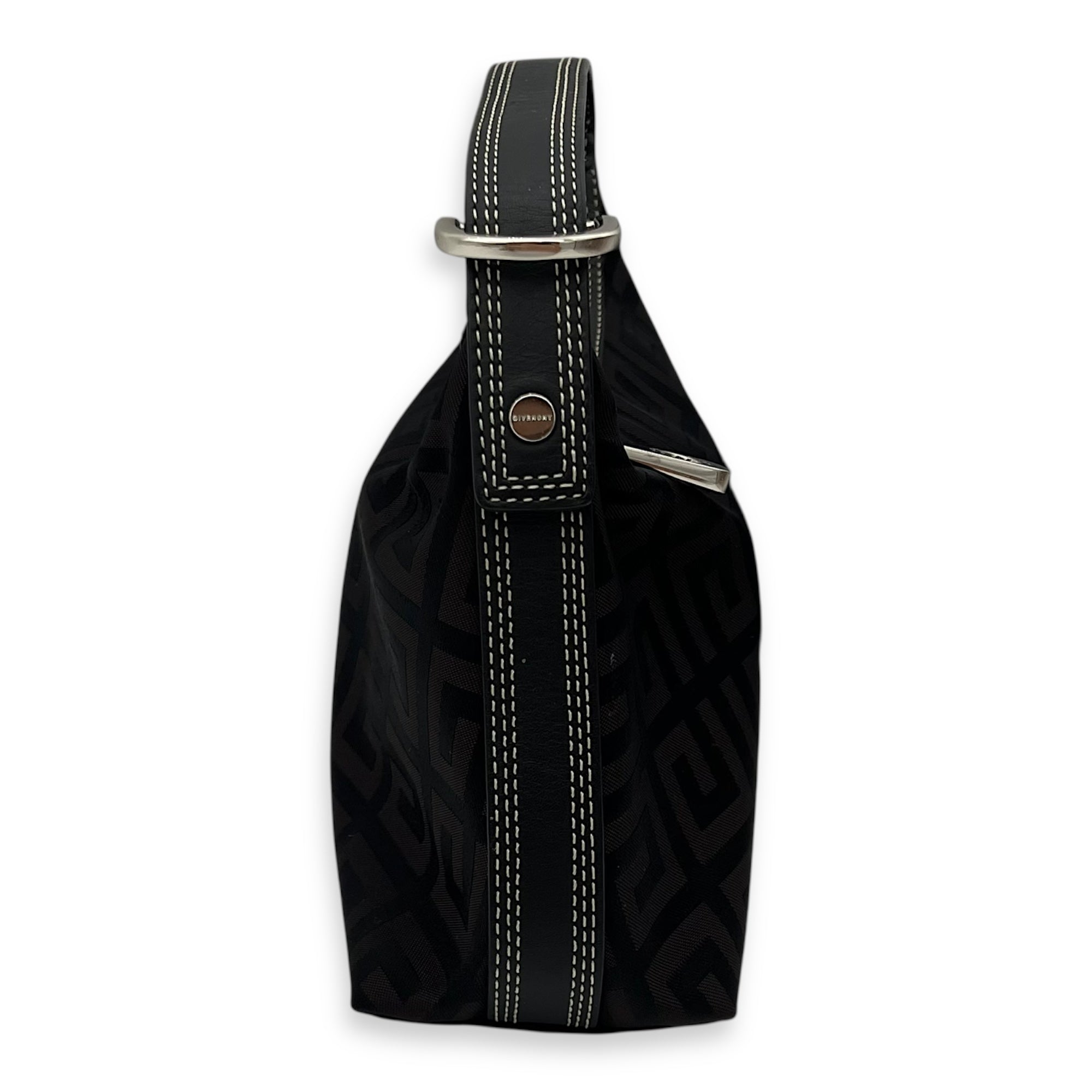 Givenchy Logo Top Handle Bag Brown in Canvas, Silver hardware_3