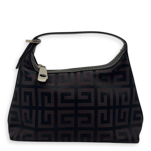 Givenchy Logo Top Handle Bag Brown in Canvas, Silver hardware_1