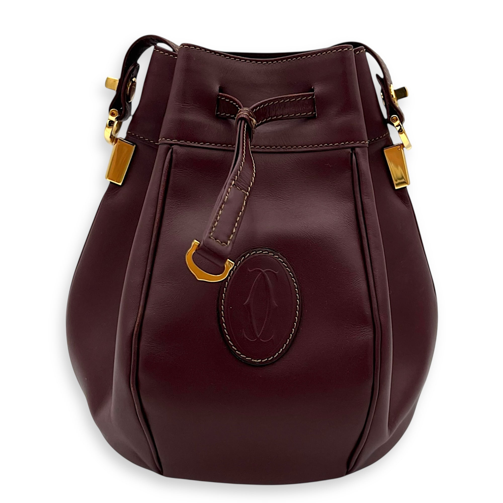 Cartier buck Bucket Bag Red in Calfskin, Gold hardware_1