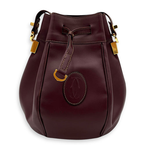 Cartier buck Bucket Bag Red in Calfskin, Gold hardware_1