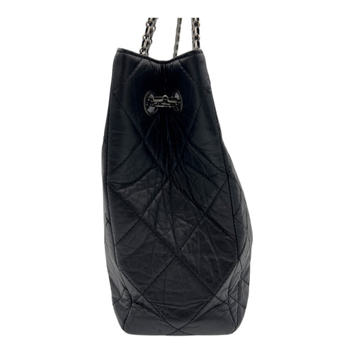 Chanel 2.55 Shoulder Bag Black in Calfskin, Ruthenium hardware_4