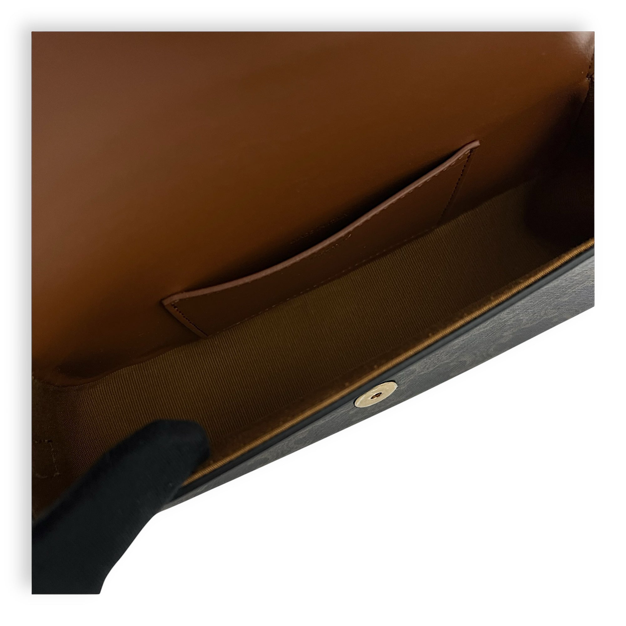 Celine Tabou Shoulder Bag Brown in Coated Canvas, Gold hardware_6