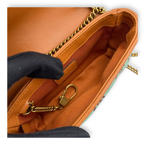 Gucci GG Marmont Crossbody Bag Super Mini Blue in Denim, Gold hardware_10