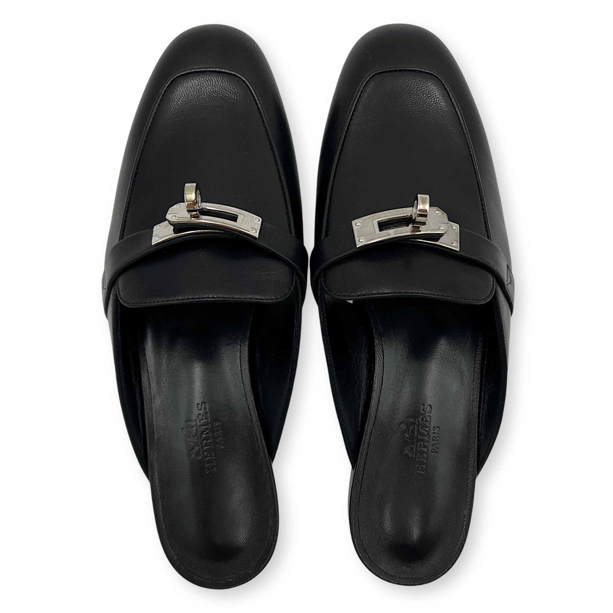 Hermès Oz Mule 36 Black Shoes in, Palladium hardware_1