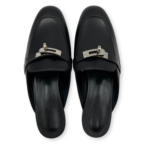 Hermès Oz Mule 36 Black Shoes in, Palladium hardware_1