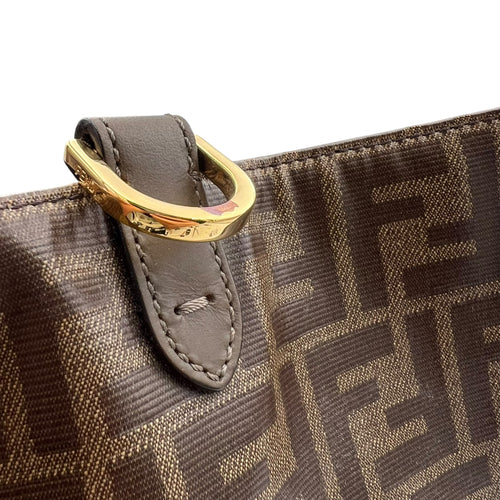 Fendi FF x Fila Tote Bag Brown in Coated Canvas, Gold hardware_1