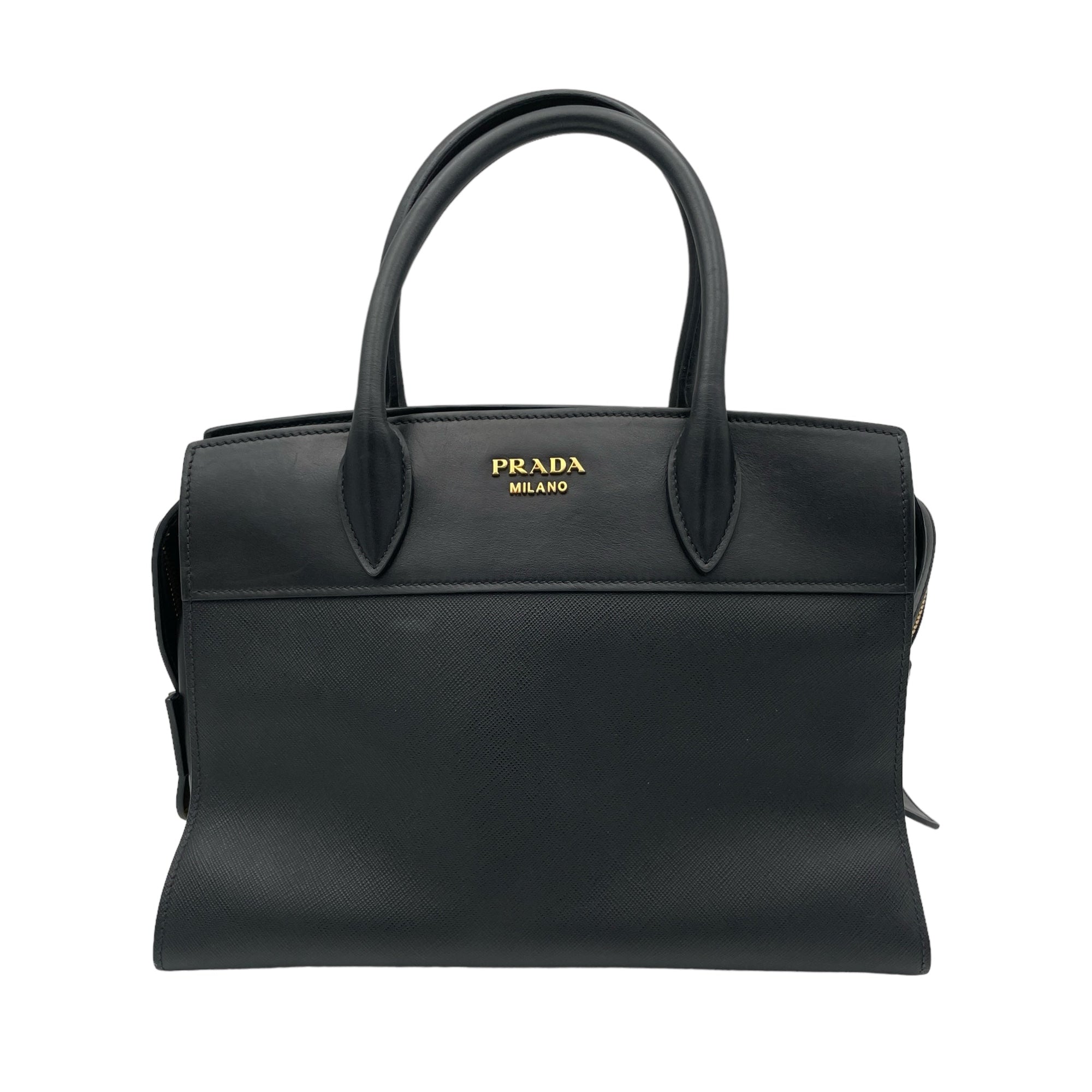 Esplanade Top handle bag in Saffiano leather, Gold Hardware