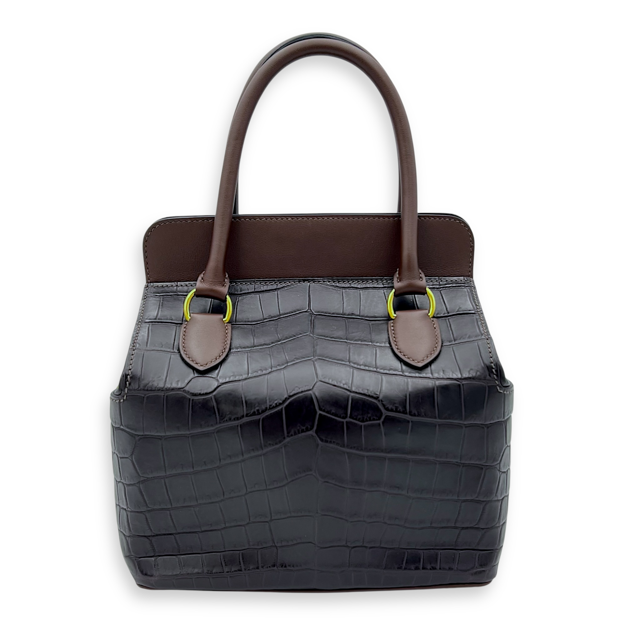 Hermès Toolbox Touch 20 Prunoir/Prune Top Handle Bag in Crocodile Niloticus, Gold hardware_2