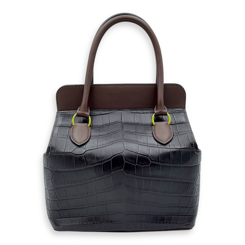 Hermès Toolbox Touch 20 Prunoir/Prune Top Handle Bag in Crocodile Niloticus, Gold hardware_2