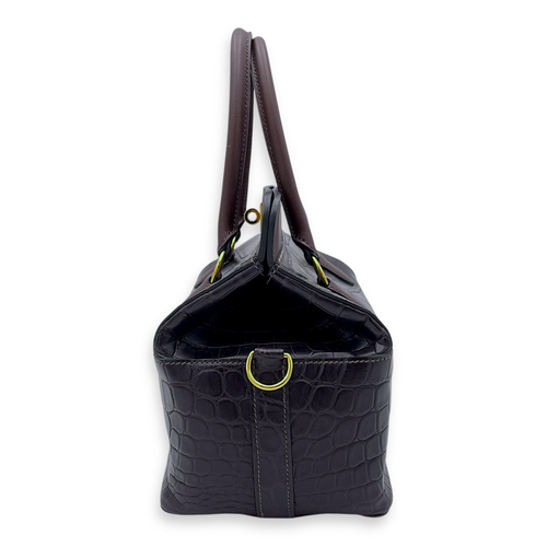 Hermès Toolbox Touch 20 Prunoir/Prune Top Handle Bag in Crocodile Niloticus, Gold hardware_3