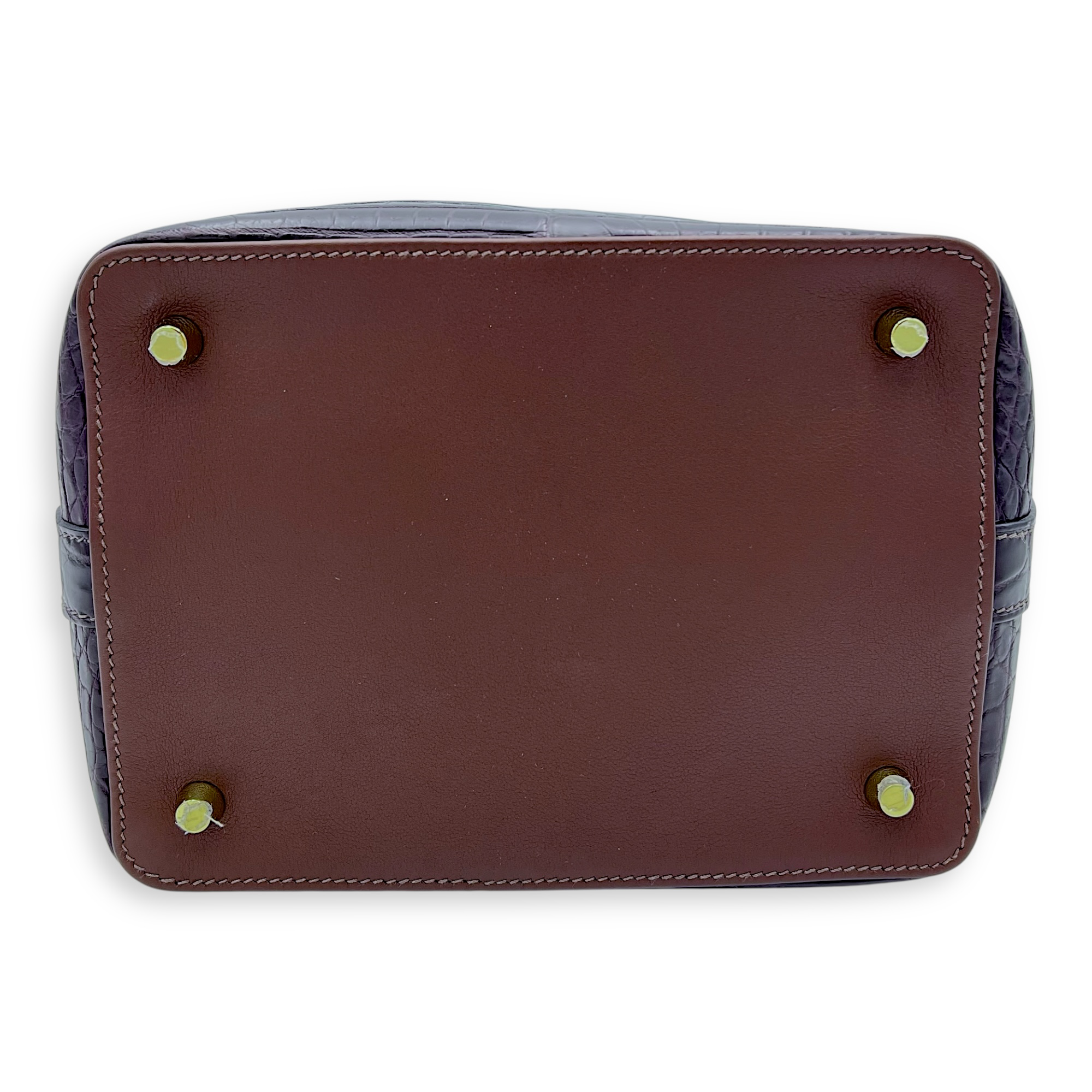 Hermès Toolbox Touch 20 Prunoir/Prune Top Handle Bag in Crocodile Niloticus, Gold hardware_5