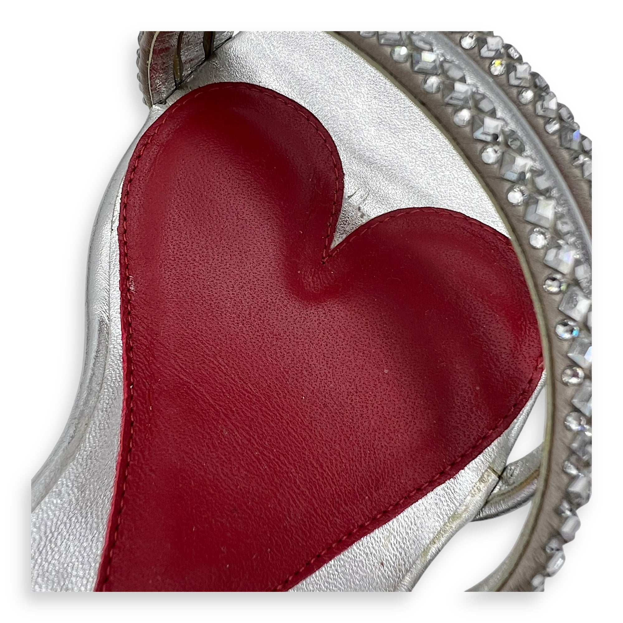 Roger Vivier Cube Strass Heel Bling Sandal 75 Heels 38 Silver in Calfskin, Silver hardware_6