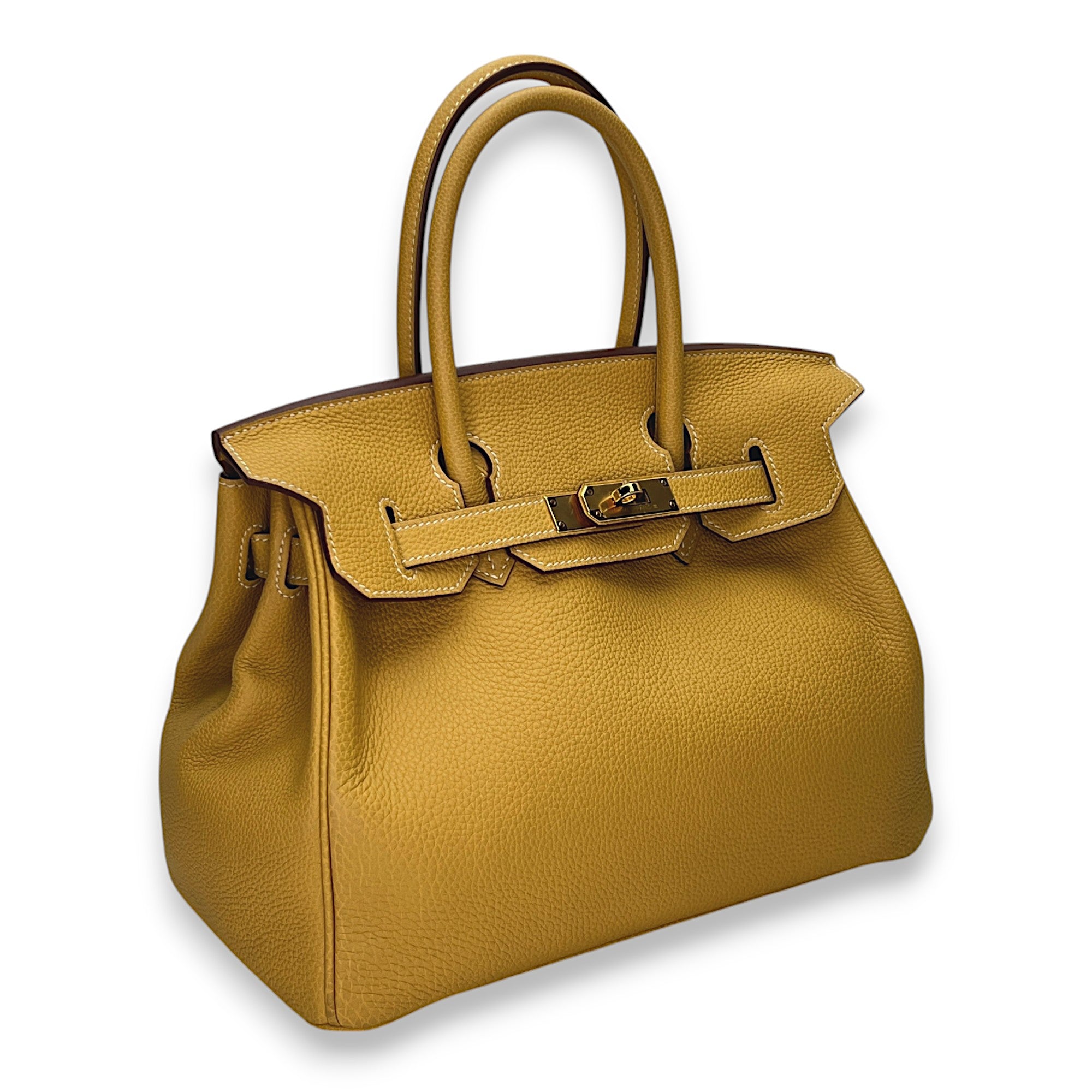 Birkin 30 Jaune Ambre in Togo, Gold hardware