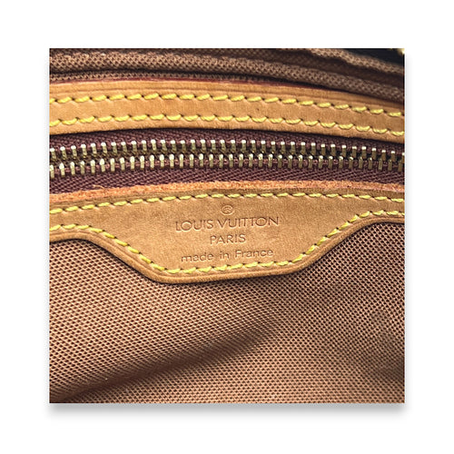 Trotteur Brown Crossbody Bag in Monogram Coated Canvas, Gold hardware