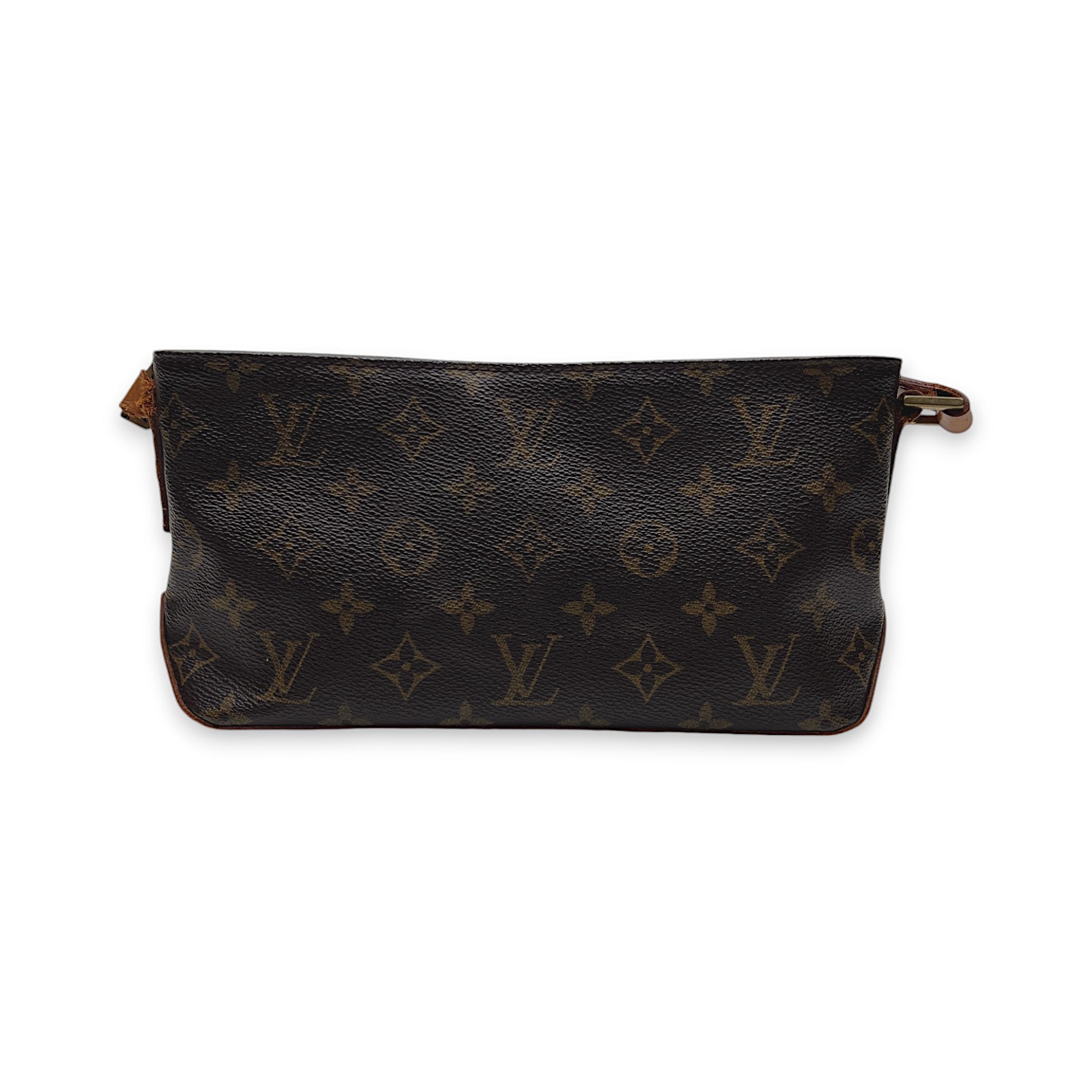 Trotteur Brown Crossbody Bag in Monogram Coated Canvas, Gold hardware