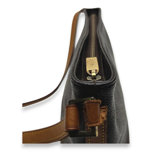 Trotteur Brown Crossbody Bag in Monogram Coated Canvas, Gold hardware