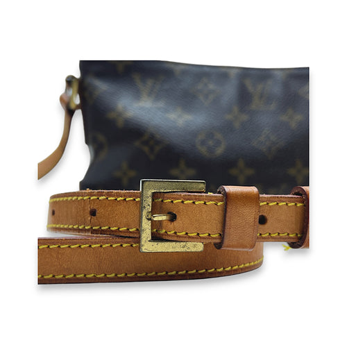 Trotteur Brown Crossbody Bag in Monogram Coated Canvas, Gold hardware