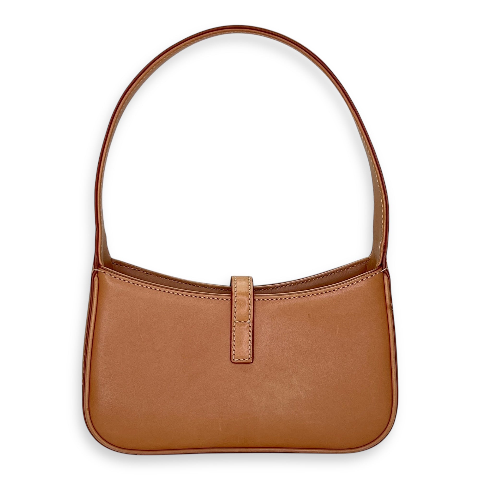 Le 5 A 7 Hobo Mini Brown Shoulder Bag in Calfskin, Gold hardware