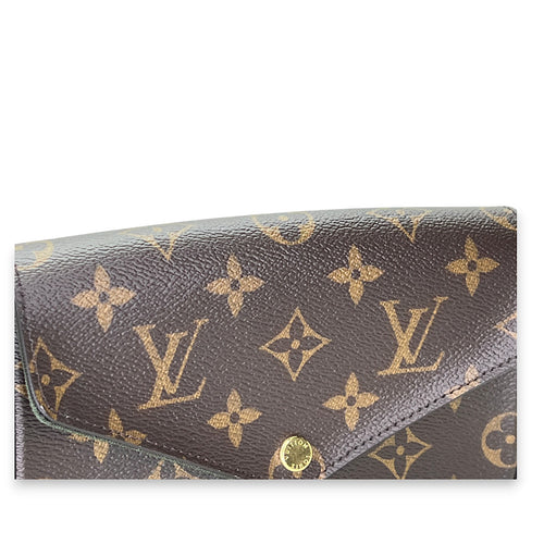 Felicie Strap & Go Brown Crossbody Bag in Monogram Coated Canvas, Gold hardware