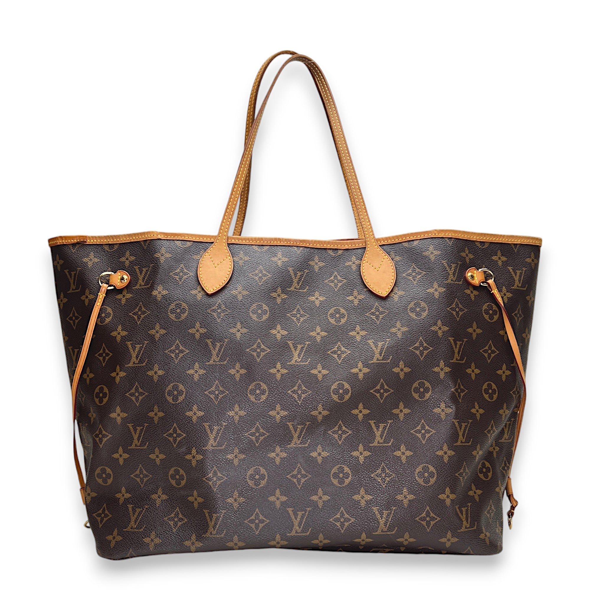 Neverfull GM Brown Tote Bag in Monogram Coated Canvas, Gold hardware