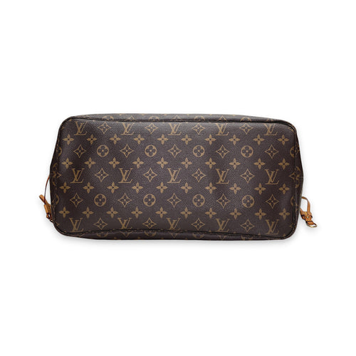 Neverfull GM Brown Tote Bag in Monogram Coated Canvas, Gold hardware