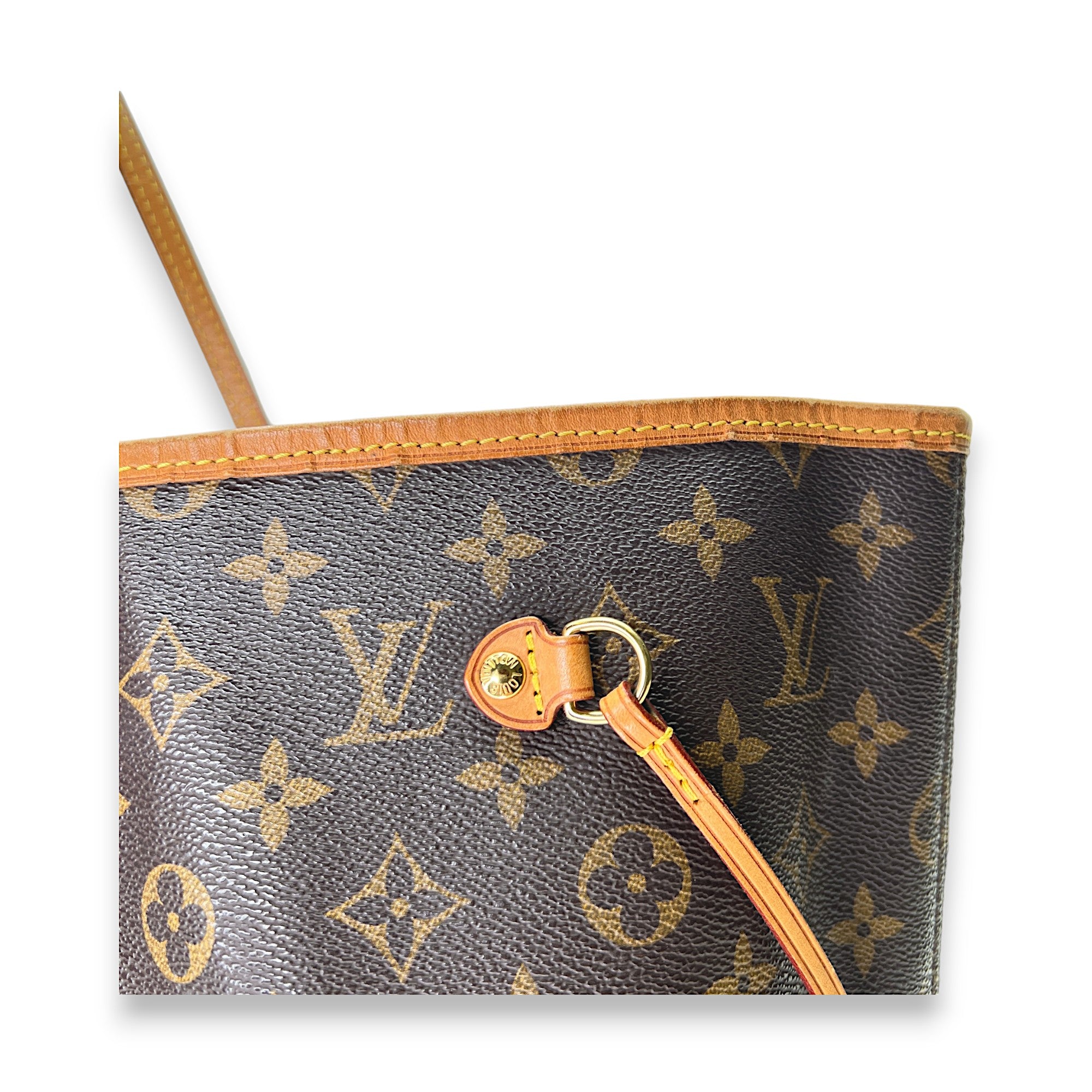 Neverfull GM Brown Tote Bag in Monogram Coated Canvas, Gold hardware