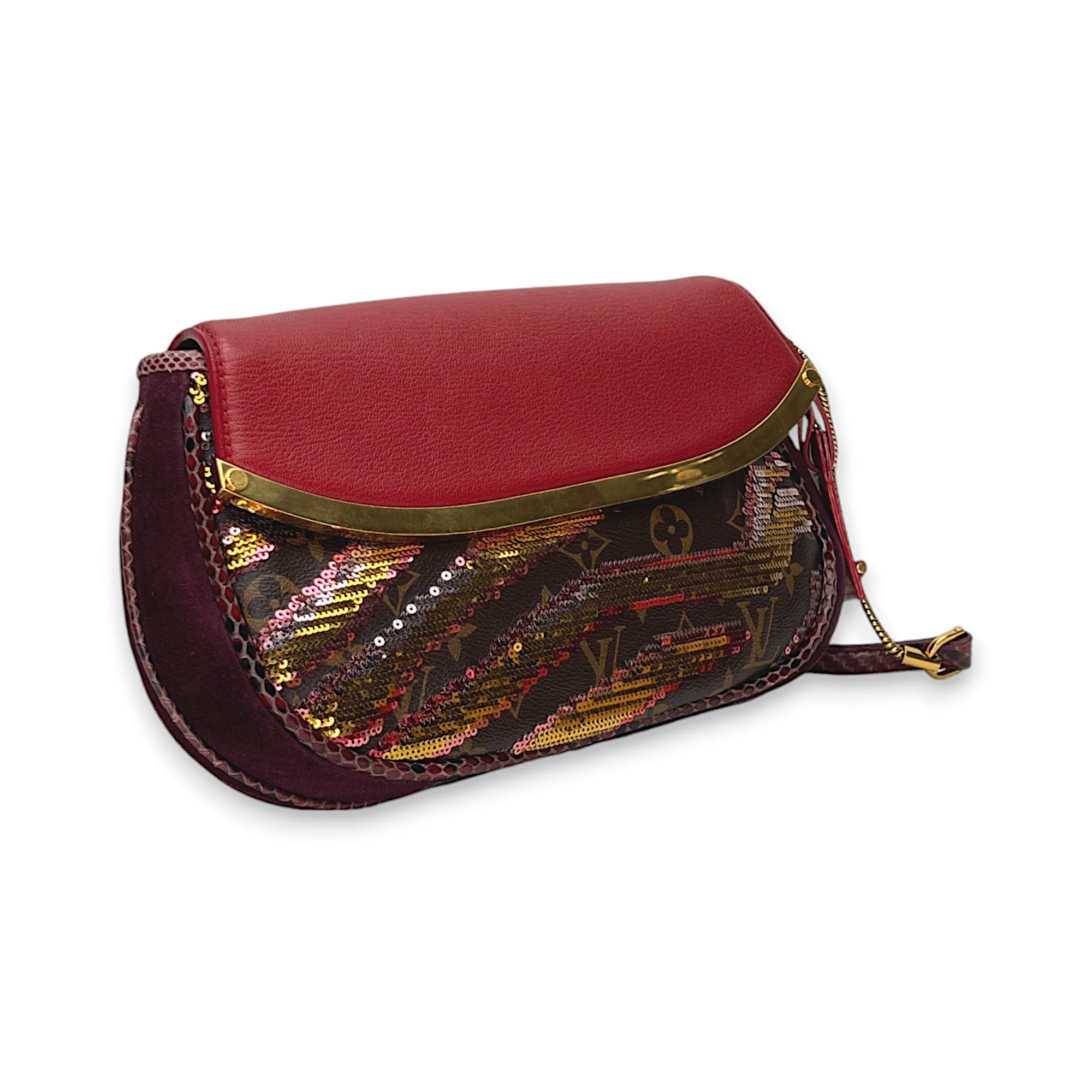 Savage Collection Printemps - Eté 2011 Red Clutch in Calfskin, Gold hardware